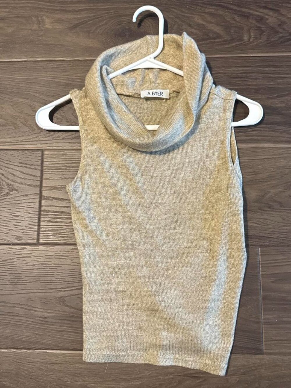 Very Cute Tan Cowl Neck Sleeveless Top